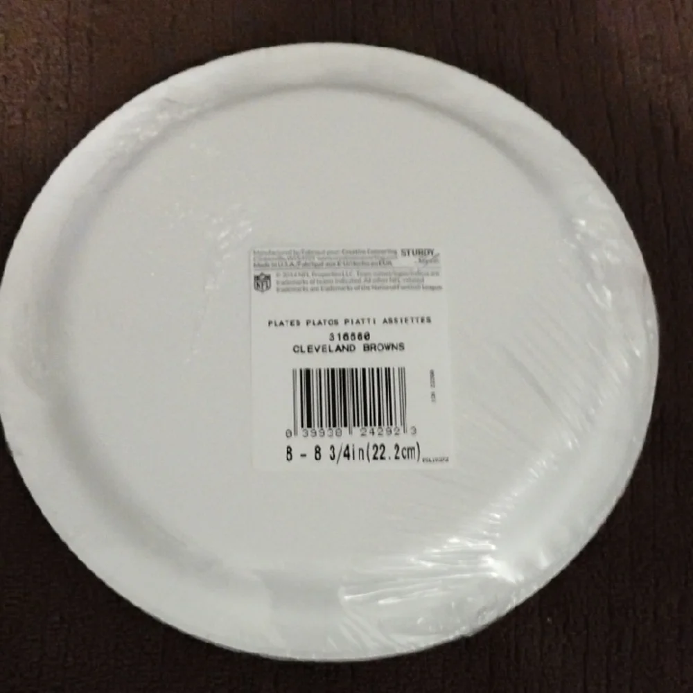 Cleveland Browns Party Supplies in Orange and Black Disposable Tableware